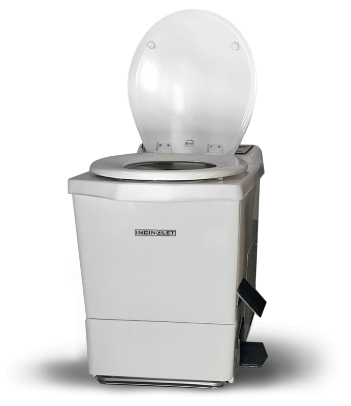 Incinolet uses electric heat to reduce human waste to a